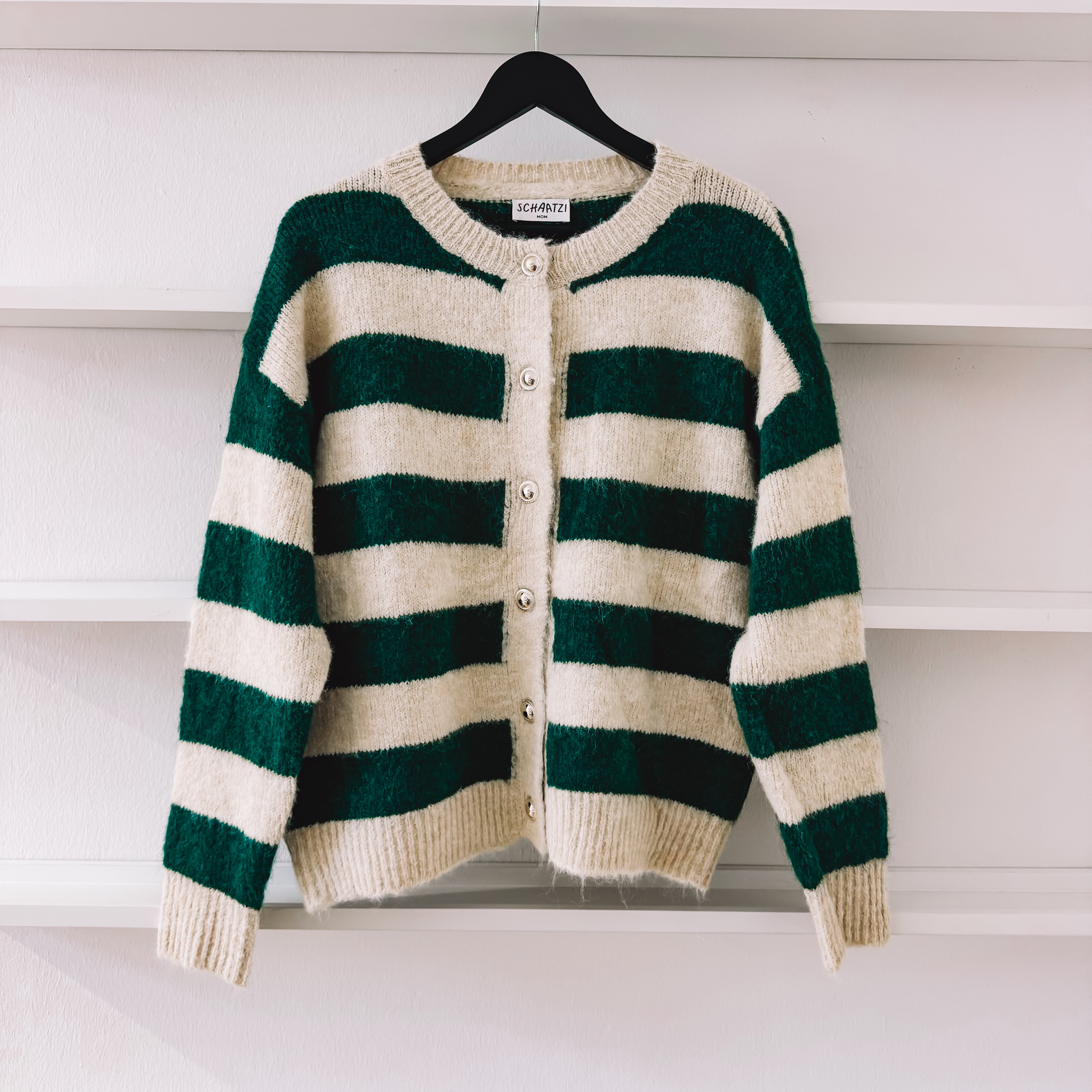 MOM stripe Cardigan