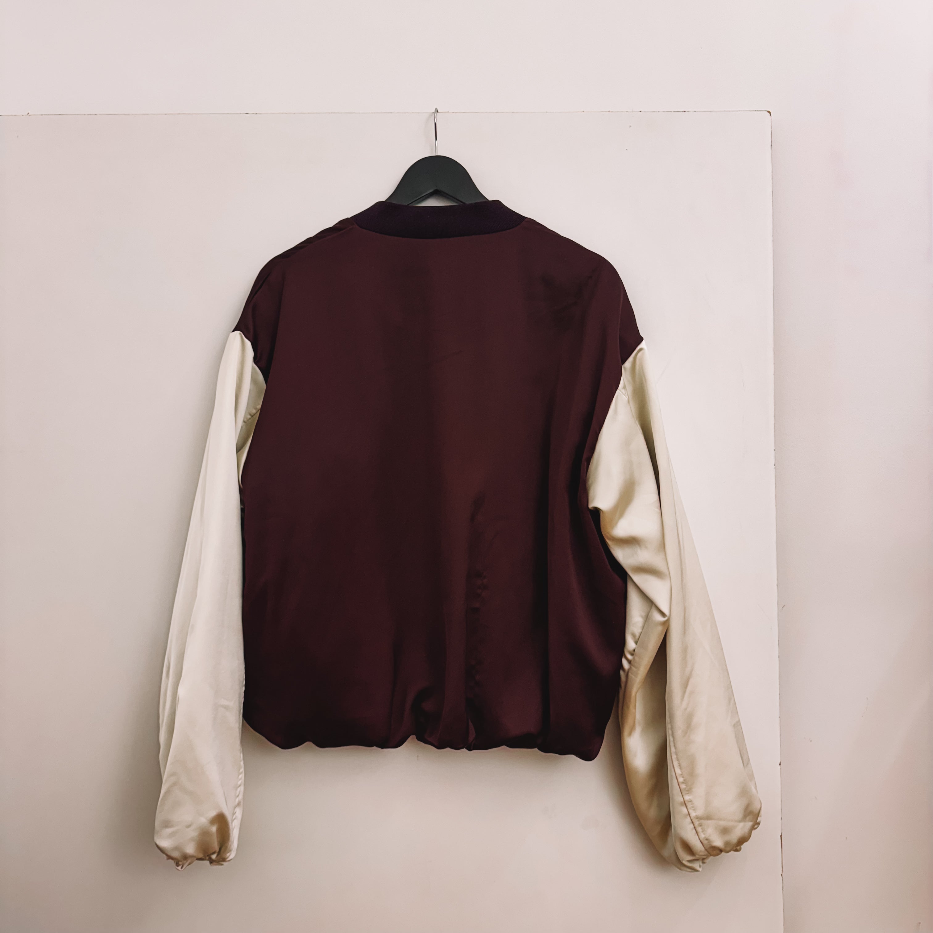 MOM burgundy silk look Jacket