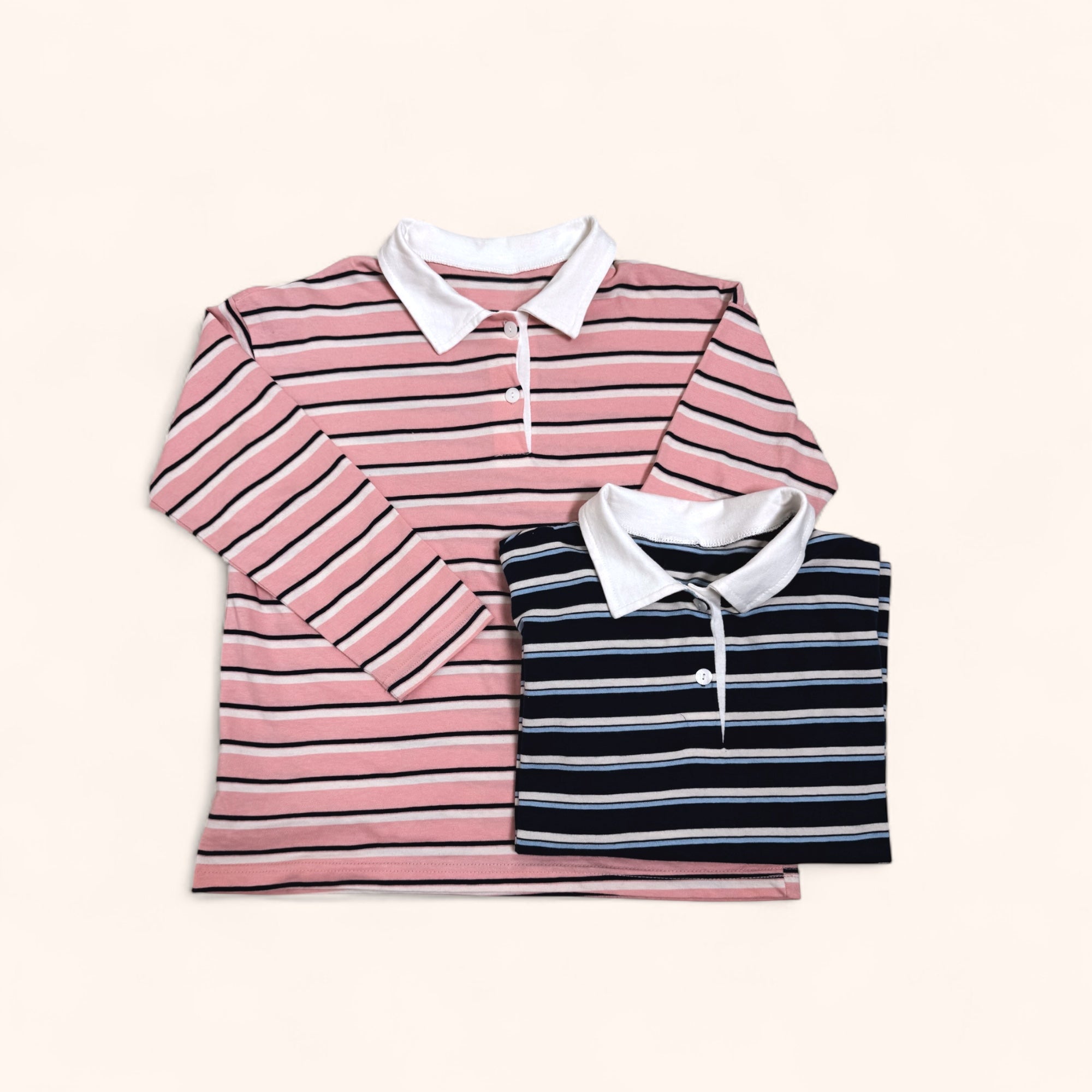 MOM stripe Polo sleeve