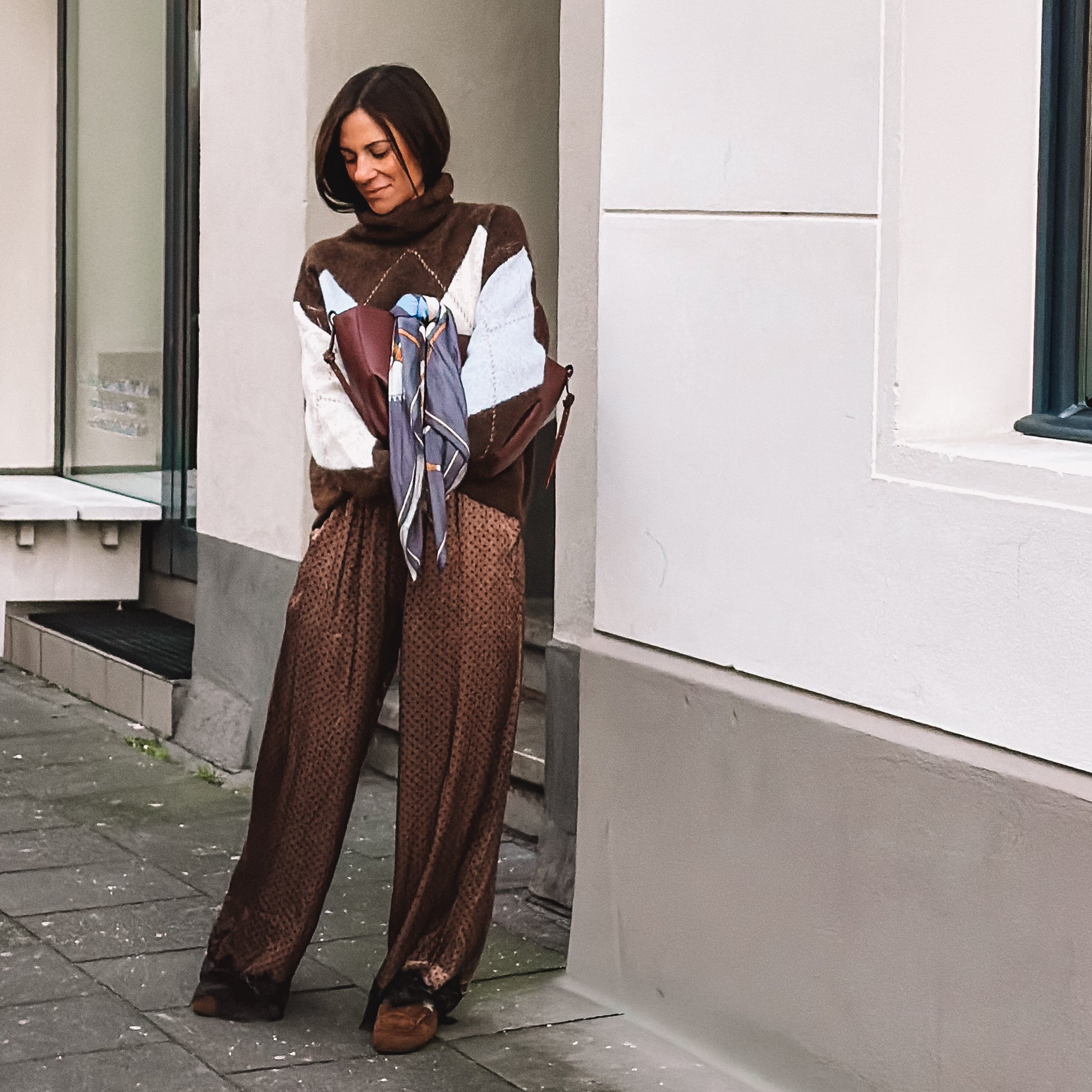 MOM satin dot lace Pants