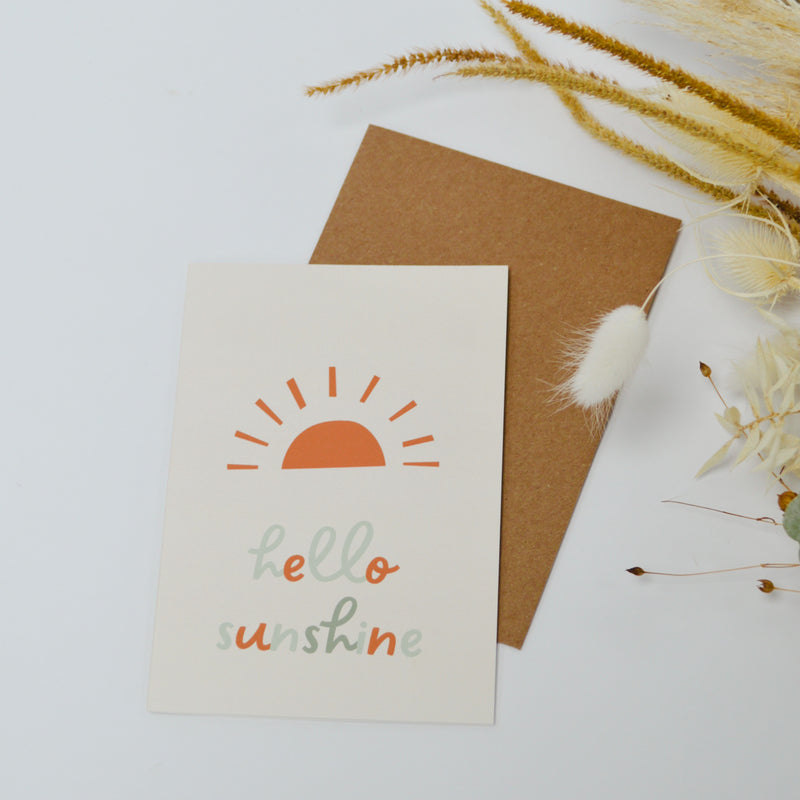 Hello Sunshine Greeting Card - Schaatzi Collection Card